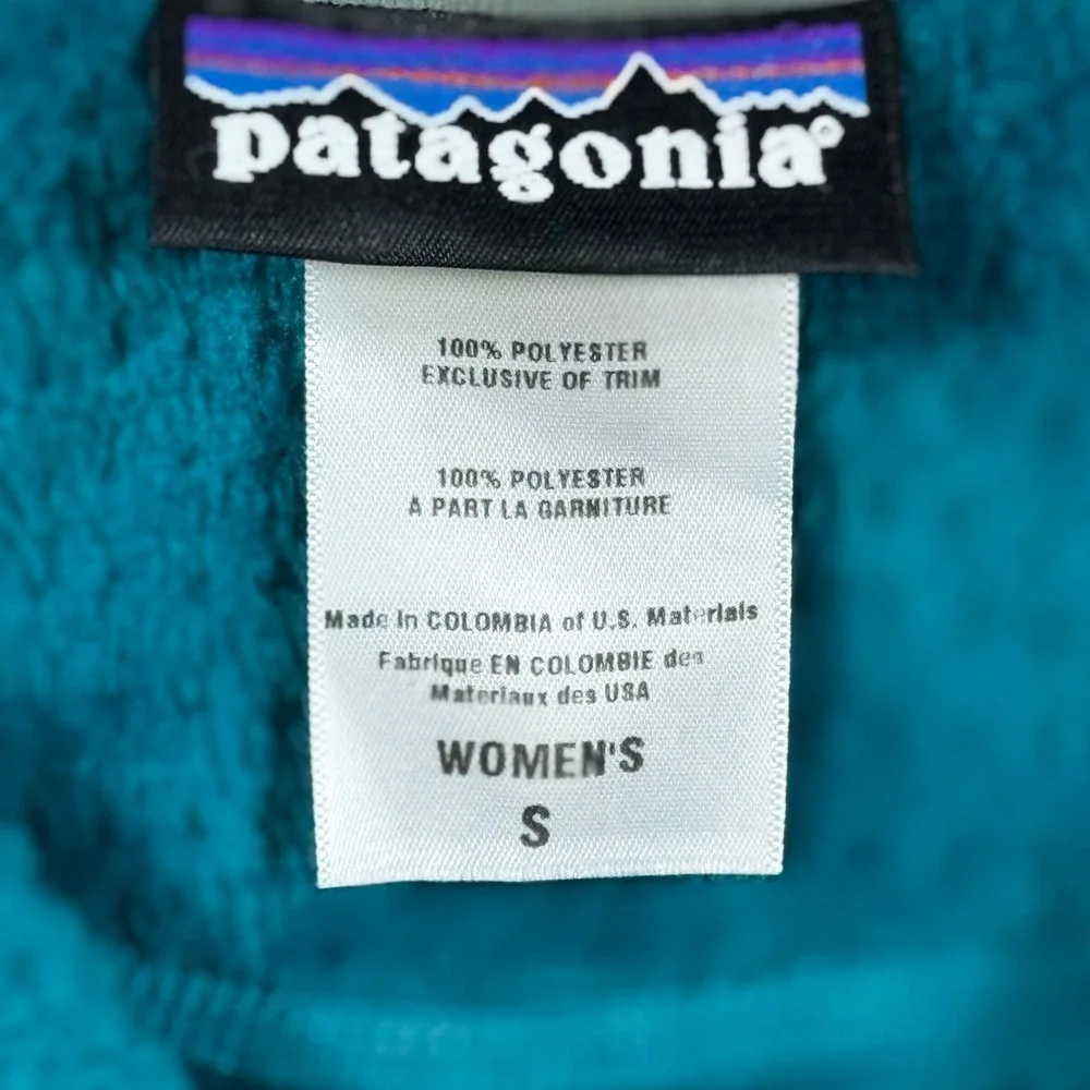 Patagonia Polartec Windbloc Fleece Jacket‎ Womens Small Turquoise Blue Full Zip